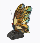"JACY 3" Tiffany-style Butterfly 1 Light Accent Table Lamp 10" Tall